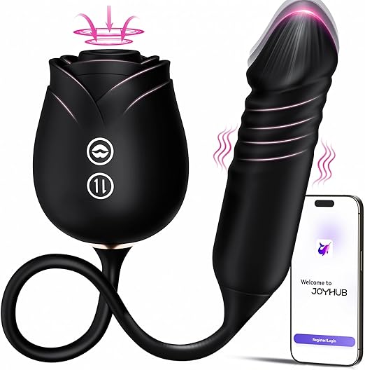 Dildo Vibrator Women Sex Toys - MOOLIGIRL APP Control Rose Sucking Vibrater