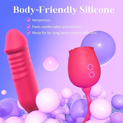 Dildo Vibrator Women Sex Toys - MOOLIGIRL APP Control Rose Sucking Vibrater